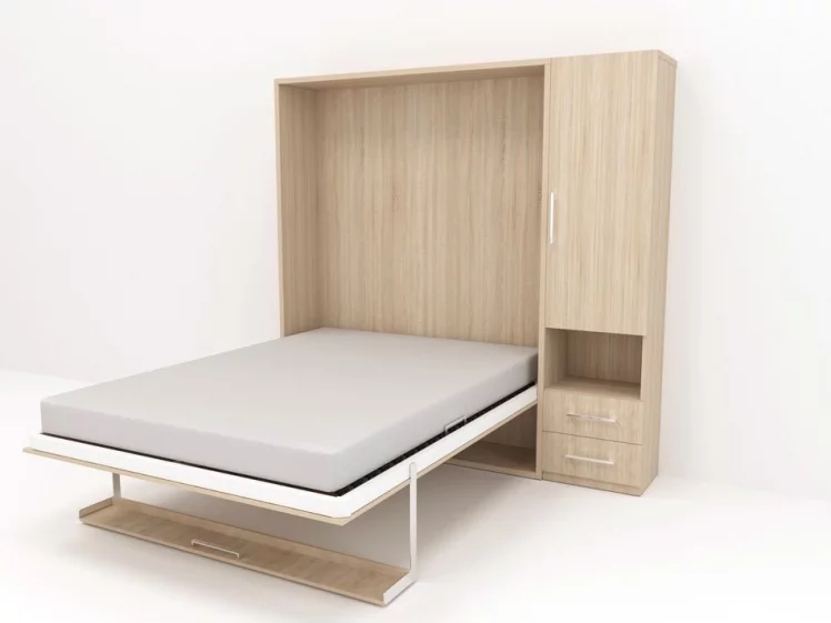 Кровать-трансформер Смарт 1 со шкафом 1400 правый Венге_1