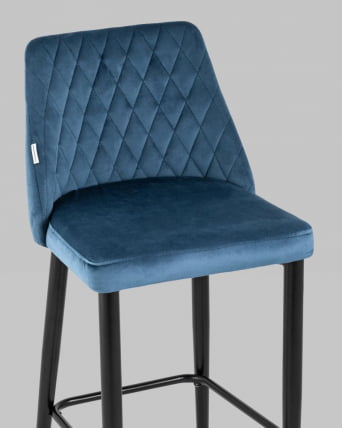 Стул полубарный Диего велюр Пыльно-синий_7