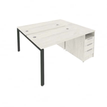 Рабочая станция с опорной тумбой Metal System Б.РС-СТП-2.2 Наварра/Антрацит_0