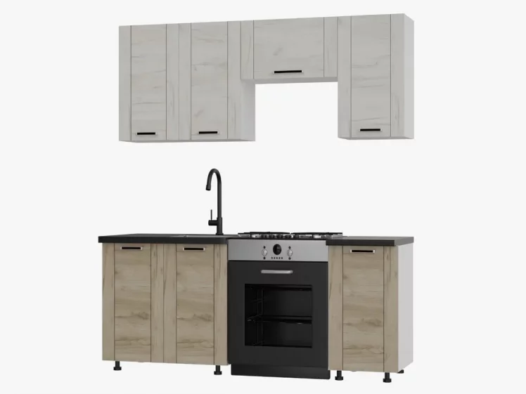 Кухня Диана 4-У фасад Лофт Дуб крафт серый/Дуб крафт белый_0