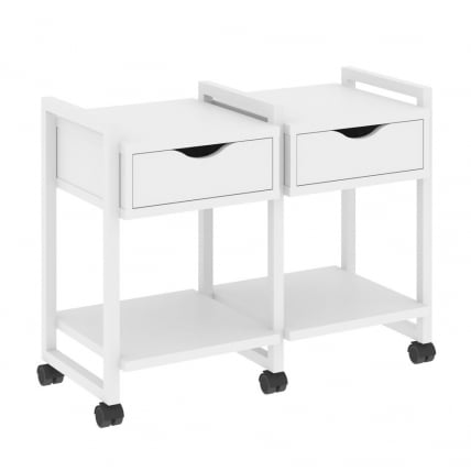 Тумба на колесных опорах наборная. Вариант №1 LOFT VR.L-TN-1.K Металл белый Белый Бриллиант_0