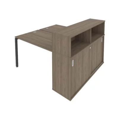 Рабочая станция с опорным шкафом-купе Metal System Б.РС-СШК-2.2 Вяз/Антрацит_0