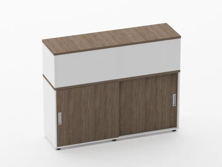 Тумба комбинированная высокая для рабочего модуля Deka 9.04.145 Дуб Верцаска/Белый_0