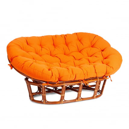 Диван MAMASAN/МАМАСАН 23/02 W /с подушкой/ подушка 182х119 см, 169х102х80 см, Cognac (коньяк), ткань, оранжевый, С 23_0