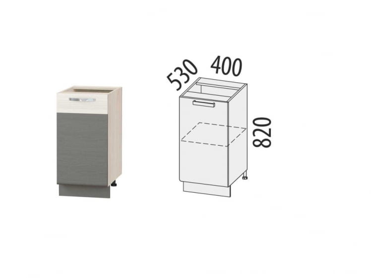 Напольный шкаф (лев/прав) Графит 74.54 Сосна Астрид/Ваниль/Графит_1