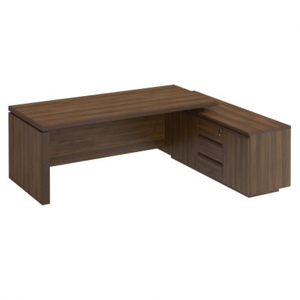 Стол руководителя на опорной тумбе MARK МК 138 левый Орех тоскана_0