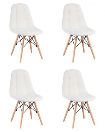 Стул обеденный ДОБРИН БЕННЕТ (ножки светлый бук, белый) 4 шт / DOBRIN BENNET_0