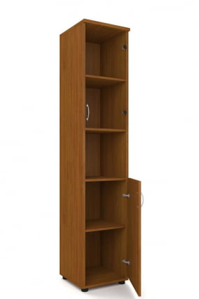 Шкаф для документов узкий с прозрачными стеклами Р.П-4СБ Серый_1