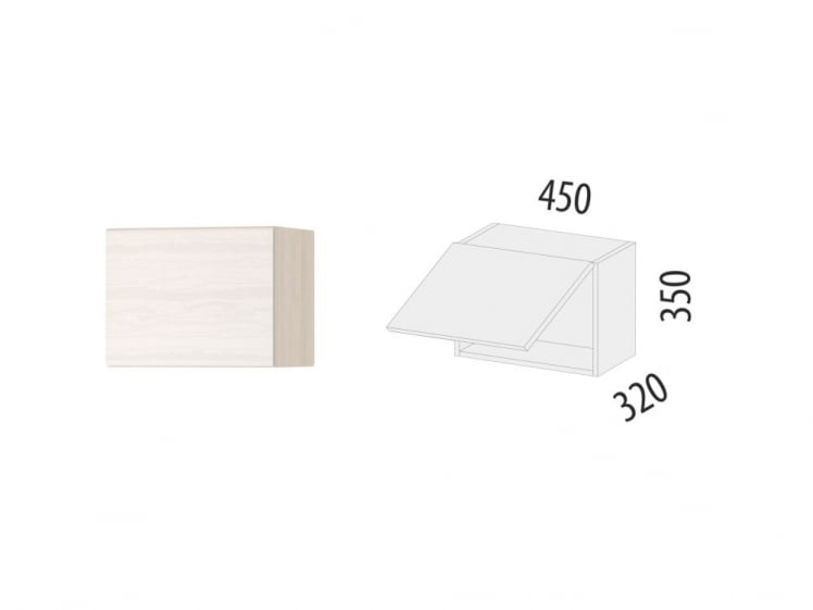 Антресоль (с системой плавного закрывания) Графит 74.104 Сосна Астрид /Ваниль_1