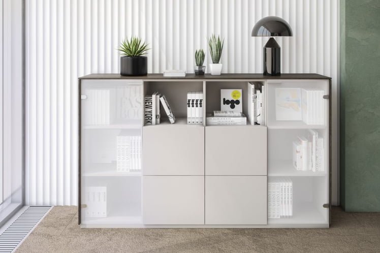 Шкаф средний с ящиками Atlas NZ-0326.BT.GS Бренсон Трюфель Серый камень_1