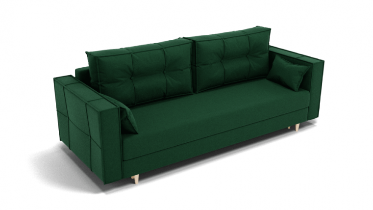 Диван Консул-1 ППУ (ЗР) Цвет фасада: Зеленый; Тип: Прямой; Материал фасада: Металл/Велюр_0