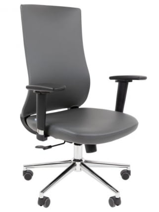Офисное кресло CХАИРМАН 500 ЛЮКС (ЛУКС) ЭКО Б/П экокожа Серый / CHAIRMAN (LUX)_0