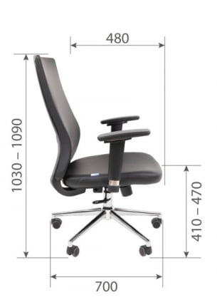 Офисное кресло CХАИРМАН 500 ЛЮКС (ЛУКС) ЭКО Б/П экокожа Черный / CHAIRMAN (LUX)_12