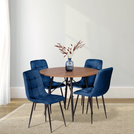 Стул CHILLY (mod. JSC-220) Велюр/металл , 44,5х52,5х88 см, Blue (синий) HLR64 / черный_6