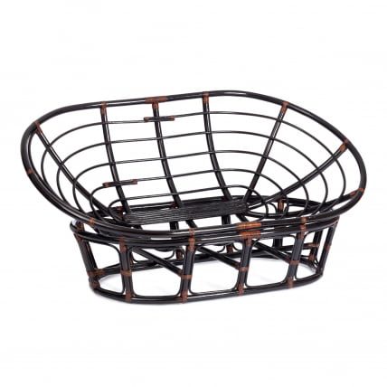 Диван MAMASAN/МАМАСАН 23/02 W /с подушкой/ подушка 182х119 см, 169х102х80 см, Antique brown (античный черно-коричневый), флок, олива, 23_4