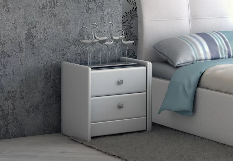 Тумба прикроватная с 2-мя ящиками Белая_68401_0