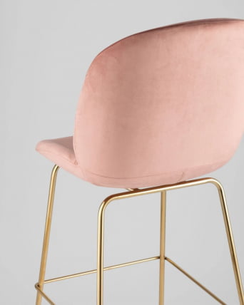 Стул барный Beetle со спинкой пудровый 2 шт_5
