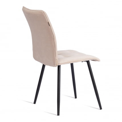 Стул обеденный Bari разборный, ткань велюр, 44х60х91, молочный/черный, (Porsche 2)_2
