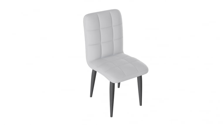 Стул Франк ДП 2-17 Графит Кожзам Белый_0