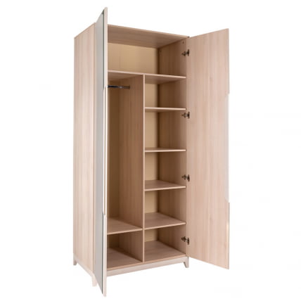 Шкаф двухстворчатый Сканди с зеркалами Жемчужно-белый_2