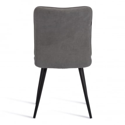 Стул обеденный Bari флок , 46х55х89, серый/черный, 29_3