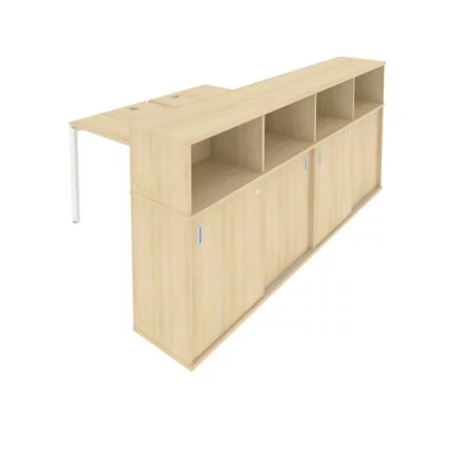 Рабочая станция с опорным шкафом-купе Metal System Б.РС-СШК-4.2 Акация/Белый_0