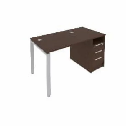 Рабочая станция с опорной тумбой Metal System Б.РС-СТП -1.1 Венге/Серый_0