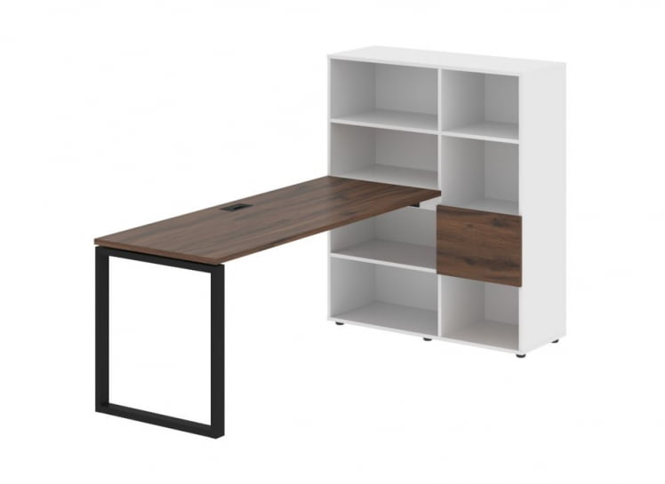 Рабочая станция EDIS EQRST 1117 Дуб Денвер темный Черный Белый_0