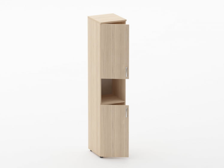 Шкаф высокий закрытый с нишей Glassy 6.19.11Л Дуб молочный_1