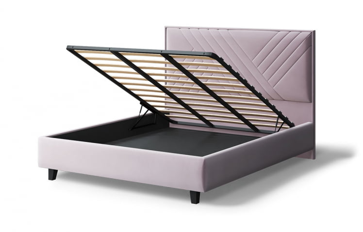 Кровать МИРА 2000*1400мм (на опорах), велюр NEO 15 (лиловый), (б/основания, б/матраса)_3