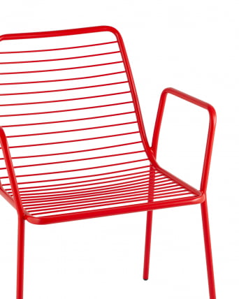 Стул Дели с подлокотниками металл Красный_3