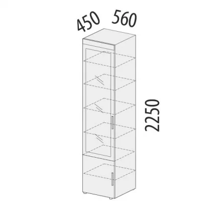 Шкаф-витрина (лев/прав) Тиффани 600.06_1