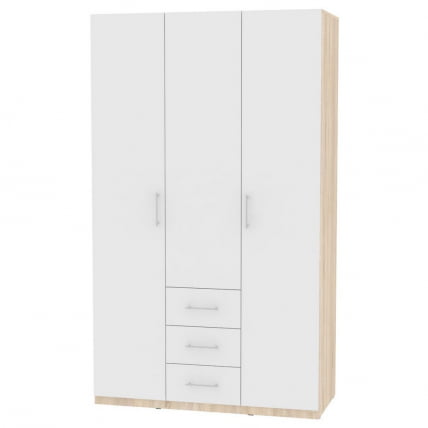 Шкаф распашный R-230х135х60-3(ДСС-Белый)_0