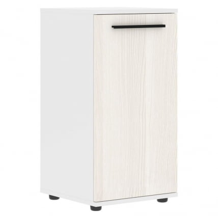 Шкаф колонка с глухой малой дверью EDIS ELCS 42.1 Ясень Траун Черный Белый_0