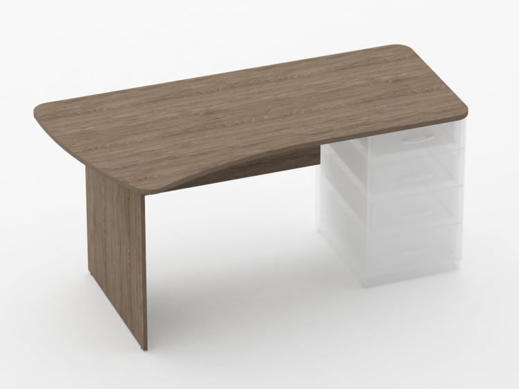 Стол эргономичный под встроенную тумбу Glassy 1.121.16Л Дуб Верцаска_0