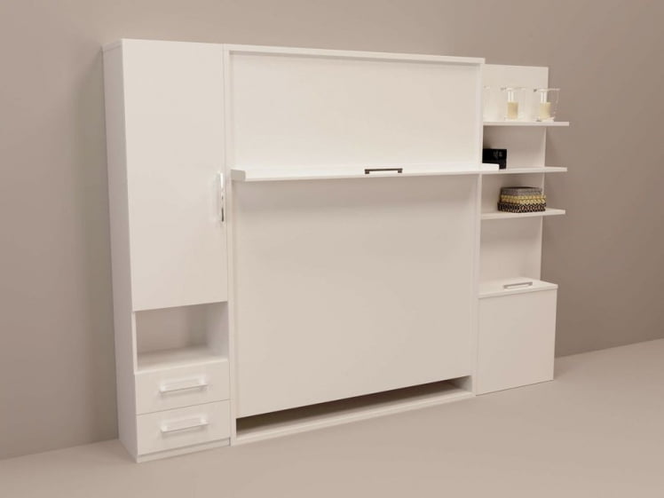 Шкаф-кровать Смарт 1 с полками 1600 правый Венге_0