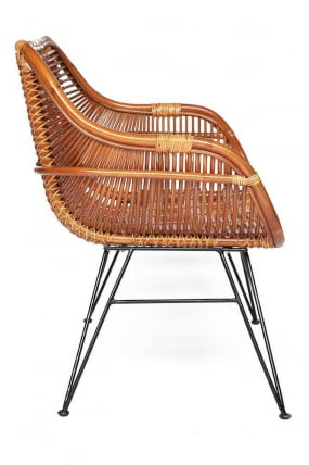 Софа Secret De Maison Pitaya (mod. 02 5089 SP KD/1-1) натуральный ротанг/металл, 80х117х64см, светлый мед/черный_1