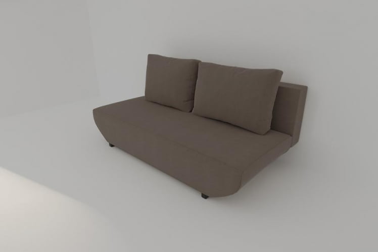 Диван Классик Мини без подлокотников (Berhouse) Цвет фасада: Коричневый Велюто 23; Тип: Прямой; Материал фасада: Металл/Велюр_0