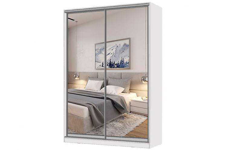 Шкаф-купе 2-х дверный Виктория 1400х584х2300, Белый 14ДЗДЗ-ПП-Б 310-63_0