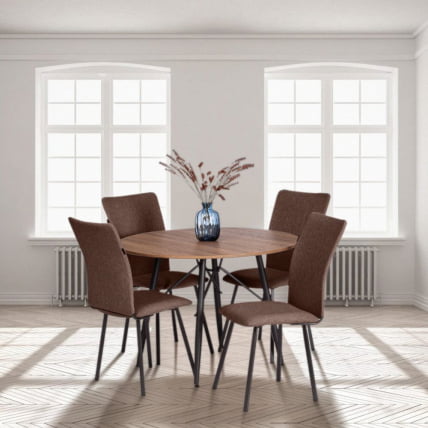 Стул обеденный La Rousse ткань рогожка, 49х50х93, коричневый/черный, 3М7-147_9