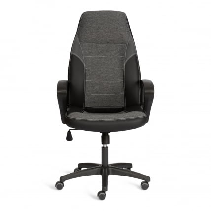 Кресло INTER (24) кож/зам/ткань, черный/серый, 36-6/207/TW-12/TW-11_4