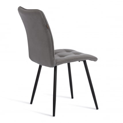Стул обеденный Bari флок , 46х55х89, серый/черный, 29_2