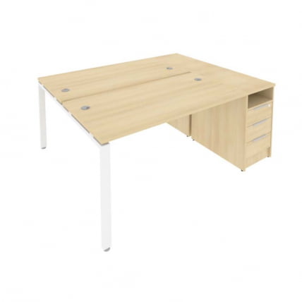 Рабочая станция с опорной тумбой Metal System Б.РС-СТП-2.3 Акация/Белый_0