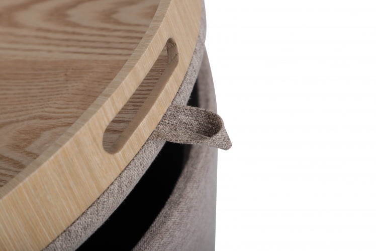 Пуф-столик с ящиком Хюгге L рогожка Бежевый_5