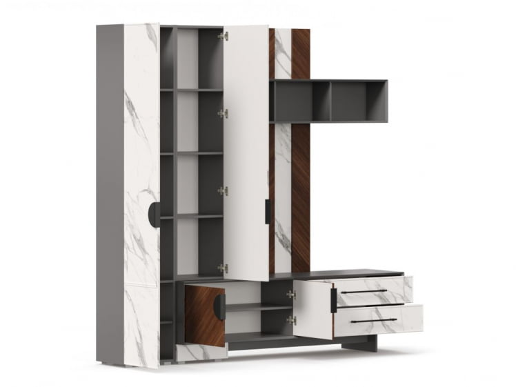 Набор мебели для гостиной Вилена №2 Оникс Серый/Орех/Монте белый_1