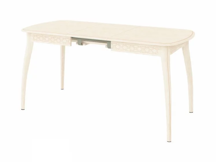 Стол обеденный раскладной Орфей 35.10 Премиум Крем-Патина Бежевая_1