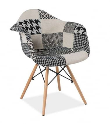 Кресло Еамес в стиле пэчворк Черно-белое / Eames_0
