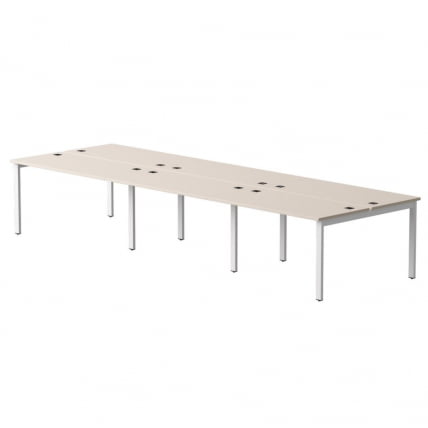 Бенч-система на 6 мест на металлокаркасе, опоры 90 гр Everprof EVO 254S218 (4140) Кашемир Белый_0