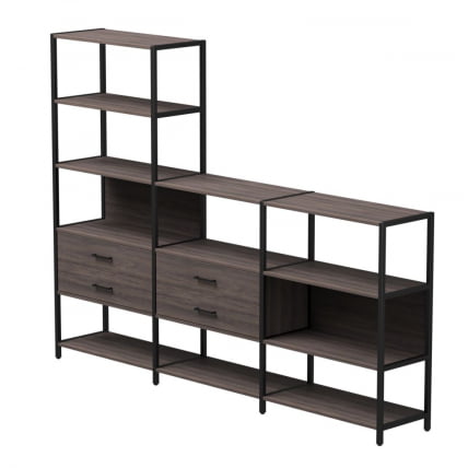 Набор стеллажных систем Everprof EVO №11 Дуб Пасадена Черный_0