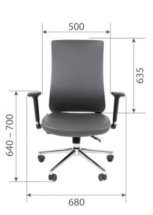 Офисное кресло CХАИРМАН 500 ЛЮКС (ЛУКС) ЭКО Б/П экокожа Серый / CHAIRMAN (LUX)_12